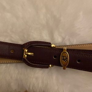 Vintage Christian Dior Aniline Leather Belt, Size Large
